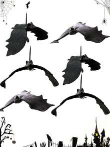 6 Stücke Halloween Party Simulation Fledermaus Realistisch Horror Fake Streich Spielzeug Hängende Fledermaus Bar Spukhaus Halloween Party Dekorationen Trickreiche Requisiten Artibetter Erwachsene Streich Halloween Dekorationen, 3D realistische hängende Vampir Fledermäuse