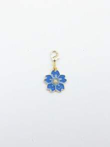10Pcs Four‑Leaf Clover Fortune Keychain,Lucky Shamrock Charm Keyring.Perfect Gift For Graduation,Wedding,Various Ceremonies And Packaging Decorations. - Blue Cherry Blossoms - View 4