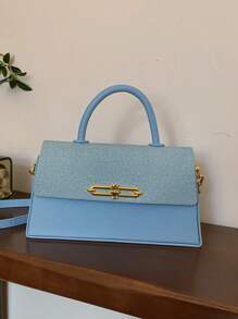 Women's Structured Box Shape Handbag, Fashionable And Elegant Shoulder/Crossbody Bag, Pink