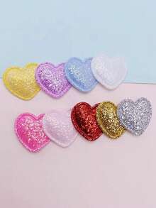 50 Stücke neue stern- und herzförmige Glitzer-Pailletten, DIY Gold-Puder-Accessoires, polyesterstickende glänzende Teile für Handyhüllen, Kopfbedeckungen, Schmuck, Party- und Feiertagsbedarf