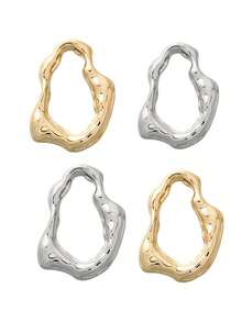 2/4pcs Metal Asymmetrical Scarf Clips, Fashionable Multi-Functional Hijab Clips For Dress - Scarf Buckle - View 7