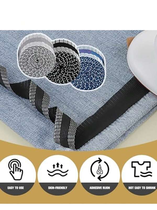 1-10pcs-Ironing Rolled Tape, No Sewing Required, Polyester Ironing Tape, Suitable For Curtains, Pants, Dresses, Jeans Clothing