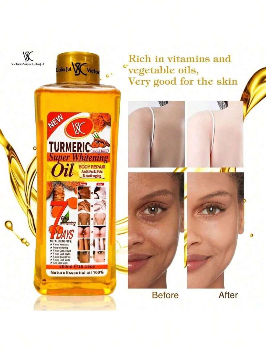 200ml Turmeric Essential Oil With For Skin Massage, Body Massage, Diffuser, Aromatherapy Hair Face Care