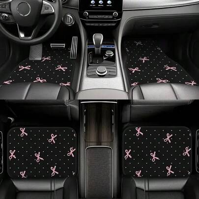 4pcs Crystal Velvet Car Floor Mats, Full Coverage Colorful Printed, Suitable For Most Car Models, Soft And Durable Floor Protection, Universal Car Interior Lining Mats