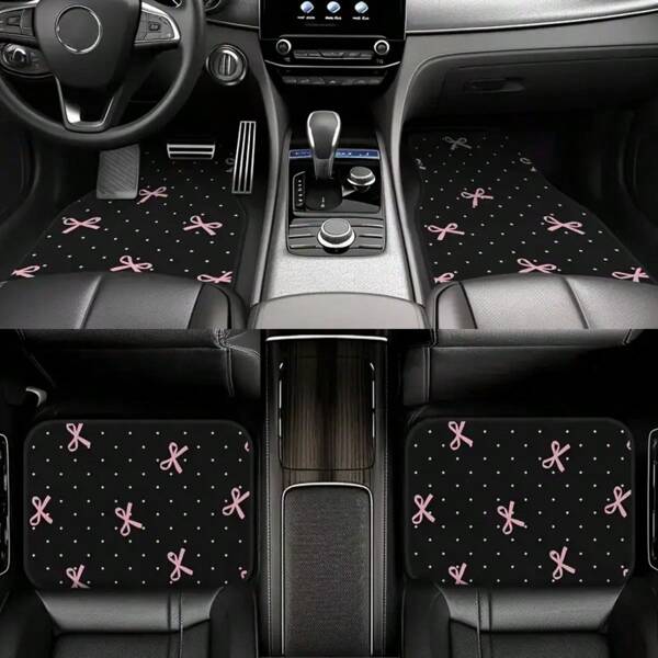 4pcs Crystal Velvet Car Floor Mats, Full Coverage Colorful Printed, Suitable For Most Car Models, Soft And Durable Floor Protection, Universal Car Interior Lining Mats