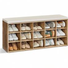 Shoe Cabinets - Honey Brown + Cappuccino Beige - View 12