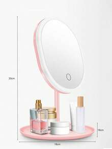 LED Lighted Makeup Mirror, 3 Lighting Modes, Touch Control, Portable Stand, Foldable & Compact, Travel Makeup Mirror, Rechargeable High-Capacity Battery, Portable LED Makeup Mirror, Great Christmas Gift For Women - Multicolor - View 7