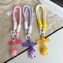Cordón de muñeca para teléfono móvil con diseño de tortuga marina, correa de teléfono móvil con cuerda adorable, colgante de teléfono desmontable, se ajusta a fundas universales de teléfono, DIY, para mujeres y hombres, correa de mano portátil antideslizante, llavero