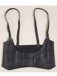 1 件女式黑色紧身胸衣弹性腰带腰带可拆卸肩带腰部训练器配件女士适合西部牛仔女牛仔乡村服装复古黑色腰带女式紧身胸衣腰带，腰部训练器腰部塑形，用于腰部瘦身和收腹控制万圣节服装 - 黑色 - 查看 21