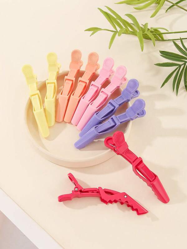 Alligator Hair Clips 10 Pack - Professional Styling Clips For Hair, Salon Quality Plastic Alligator Clips, Hair Clips For Women – Wide Teeth & Double-Hinged Design – Alligator Styling Sectioning Clips Of Professional Hair Salon Quality, Claw Clips, Hair Claws, Hair Slide, Hair Barrettes