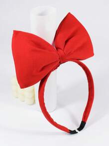1pc Kids/Girls Oversized Bow Headband, 3D Simple Cute Elegant Versatile Hair Hoop, Great For Festivals, Parties, Back-To-School, Casual Wear, Red Color