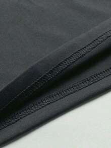 大码男士休闲 Raceway 字母印花圆领短袖 T 恤，夏季 - 灰色 - 查看 4