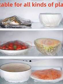 5/50/100/300 片装多用途弹性保鲜膜，适用于冰箱和厨房，食物盖/食物保鲜盖/盘子盖，塑料包裹盘子固定膜，可长时间保持食物新鲜，可重复使用，健康食品保鲜盖