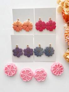 Cortadores de arcilla polimérica con diseño de flores sencillas, adecuados para hacer joyas como broches y colgantes, herramientas para pendientes de arcilla polimérica