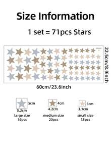 Star Pattern Wall Sticker, Self Adhesive Wall Art Decal For Kids Bedroom, Stickers, Wall Decal, Vinyl Decal For Home Decorations, Spring Decoration Items Refresh Your Home, Festival Decoration Stickers Gifts Birthday Graduation - Multicolor - View 4