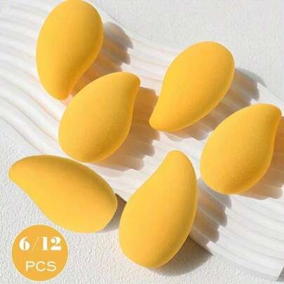 2/6/7/9 件芒果设计高回弹化妆美容海绵 - 非乳胶，柔软亲肤，完美打造完美妆容，化妆，便宜，房间装饰，梳妆台，旅行，卧室，化妆配件，粉扑，化妆搅拌器，粉扑，化妆海绵
