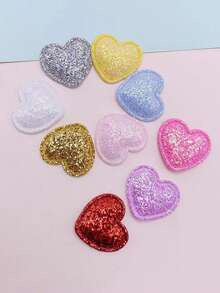 50 Stücke neue stern- und herzförmige Glitzer-Pailletten, DIY Gold-Puder-Accessoires, polyesterstickende glänzende Teile für Handyhüllen, Kopfbedeckungen, Schmuck, Party- und Feiertagsbedarf