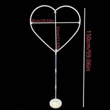 16 Piece Elegant Heart-Shaped Balloon Arch Kit - Perfect For Weddings, Valentine's Day, Birthdays, And Engagements Romantic Dates,| Durable Plastic Heart Decoration With Circular Ring Holder(This Product Set Does Not Include Balloons) - 白色 - 查看 5