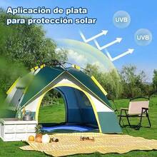 Tienda automática de apertura rápida, plegable al aire libre, camping portátil, a prueba de lluvia durante la noche, engrosado - Azul - Ver 4