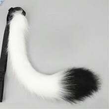 1件圣诞猫尾巴服装，可爱狐狸毛绒尾巴角色扮演猫女配饰尾巴带挂绳，适合万圣节、圣诞节、生日、家庭聚会、动漫角色扮演、情人节、圣诞礼物、新年礼物 - 彩色 - 查看 8