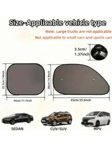 2 piezas Parasol para coche, Cortina para parabrisas delantero del coche, Protector de calor reflectante de aluminio para la ventana trasera, Parasol, Aislamiento de refrigeración, Uso general automotriz, 100cm*50cm