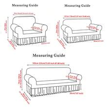 1pc Stretch Sofa Cover With Ruffled Skirt, Printed Pattern, Suitable For 1, 2 Or 3 Seater Sofa, Applicable For Bedroom And Living Room - Multicolor - View 3