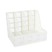 1個、厚みのあるファイルラック、ファイルフレーム、四つ折りファイルシート、シンプルなデータバスケット、棚、ファイルバスケット、オフィス用、学生用 - 1個-ホワイト - チェックする 13