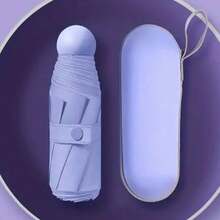 1pc Mini Popular Multi-Color Folding Umbrella, Portable Pocket Rain Umbrella, Portable Capsule Box Rain Umbrella, Lightweight Miniature Pocket UV Protection Dual-Use Umbrella, Storage Multi-Functional Rain And Sun Protection Compact Umbrella - Multicolor - View 9