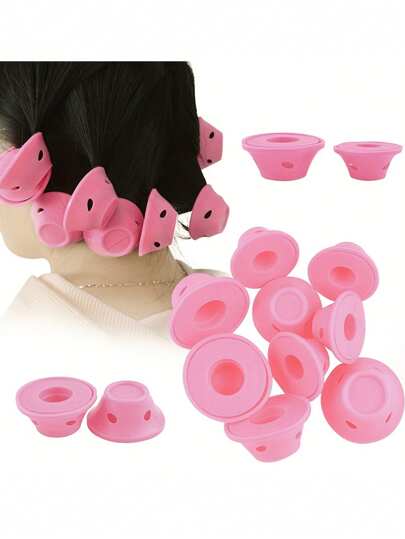 100/50/40/30/20/10/5/1个装卷发器，蘑菇形和钟形，适用于普通发质女性，不伤发，懒人友好型睡眠造型工具，卷发工具，DIY，不伤发质，时尚美发工具