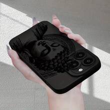 Funda de Teléfono con Patrón de Buda Textura Mate de Alta Gama Nueva  Caliente Protección Completa de Cámara Antigolpes Antihuellas Compatible con 16/15/14/13/12/11/X/XR/XS/8//SE Mini Plus Pro Serie Adecuada para Regalar a Familiares y Amigos - Colores mixtos - Ver 5