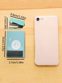 Three Color Morandi Stapler Stapler Storage Box Mini Set. 3.9 * 2.7cm Compact & Adorable, Great For Office, Classroom & Home. Ideal For Binding Docs, Small Packaging. Easy Storage & Portability, Back To School Essential.