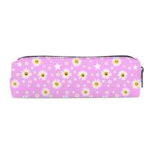 1个圆柱形小雏菊图案铅笔袋，极具吸引力的学生文具收纳袋，多种颜色可选，适合学生返校桌面文具收纳