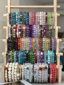 10/20/30Pcs Mixed Colorful Bohemian Handmade Glass Beads Bracelets Set For Women - Stackable Boho Bracelets For Daily Wear & Gifting - Multicolor - View 2