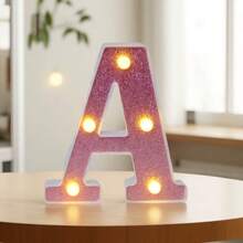 1個 16cm 創意家居裝飾 LED 粉色字母燈，室內桌面裝飾 0-9 數字燈，字母跑馬燈，婚禮求婚週年紀念生日派對裝飾字母與數字燈，女孩臥室裝飾字母燈 - 深粉紅色 - 查看 17