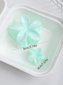 3 件套亮面雏菊发夹套装，小号/中号/大号，适合日常使用，海滩度假，刘海和细发，发饰花朵发夹，学校用品，大学 - 大理石青色 - 查看 3