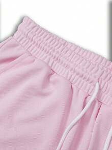 Bộ đồ thường ngày áo thun polo tay ngắn in họa tiết hiệp sĩ mùa hè dành cho nam và quần short - Hồng - Xem 8