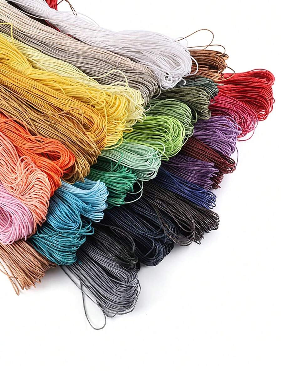 65m/Lot Waxed Cotton String Beading Cord Rope 1mm For Bracelet And Necklace Jewelry Making Weaving Supplies Accessories - Multicolor - View 1