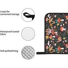 Mushrooms Snails Butterflies Oven Mitts And Potholders Professional Heat Resistant Cotton Oven Mitts Kitchen Gloves 4 Piece Set - 1 - View 7