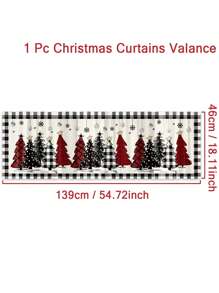 1 件圣诞装饰窗帘，带杆袋，图案包括圣诞树、雪人、雪花和姜饼人，适用于卧室、客厅、餐厅、厨房装饰，也可用作圣诞装饰品、圣诞派对用品、圣诞房间装饰、平安夜装饰、圣诞装饰、圣诞快乐横幅装饰、圣诞节装饰以及 2026 新年装饰。