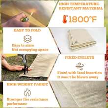 Estera de protección incendios para barbacoa y acampada al aire libre, estera para barbacoa, Picnic, alfombra ignífuga de hierro de alta temperatura para interiores IAIZ - 30x30cm 2 - Ver 3