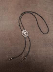 1pc Fashion Retro Personalized Bronze/Silver Unisex Bolo Tie Necktie Necklace, Suitable For Daily Wear And Gift