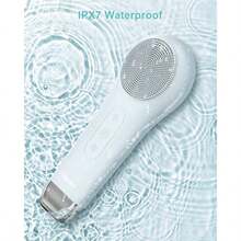 EZBASICS Facial Cleansing Brush Face Scrubber Waterproof Face Scrub Brush For Men And Women Rechargeable Face Brushes For Facial Electric Silicone Face Scrubber Cleanser Brush 1 Pack+3 Modes Light Grey - 淺灰色 - 查看 6
