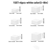 3个/4个/6个装白色/透明亚克力自助食品展示管，五面多功能亚克力支架，底部中空，适用于早餐、自助餐、婚礼、派对等场合。 - 白色 - 查看 12
