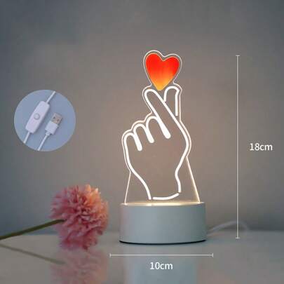 1 pieza Lámpara de ambiente creativa, Luz nocturna onírica, Luz nocturna pequeña de LED de dibujos animados, Lámpara de mesa 3D, Lámpara de mesita de noche