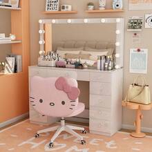 Wanan Vanity Desk With Power Outlet, Makeup Vanity With Mirror And 14 LED Light, 3 Lighting Modes,11 Drawer Vanity Table With Sliding Jewelry Storage, Glass Top, Specular Surface, White - 粉色 - 查看 2
