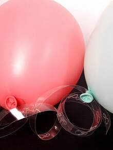 Juego de 1-8 piezas de accesorios para globos, cadena de globos de doble agujero, puntos de pegamento para globos, tiras para arco de globos, lazos, aros con flores de lunares, adecuado para bodas, fiestas de cumpleaños, fondos, graduaciones, vuelta al cole, Halloween, decoraciones navideñas. - transparente - Ver 3