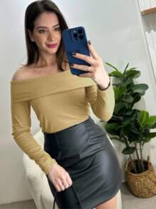 Women's  Long Sleeve Top - Beige - View 2