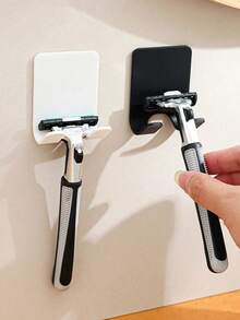 2pcs Plastic Shaver/Razor Wall Mount Hooks, Multifunctional No Drill Power Plug Razor Holder & Phone/Bag Organizer