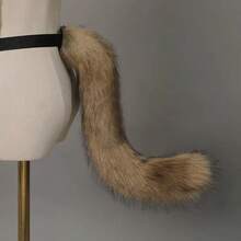 1件圣诞猫尾巴服装，可爱狐狸毛绒尾巴角色扮演猫女配饰尾巴带挂绳，适合万圣节、圣诞节、生日、家庭聚会、动漫角色扮演、情人节、圣诞礼物、新年礼物 - 彩色 - 查看 19