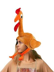 1pc Turkey Hats For Woman Man Thanksgiving Hat With Head Thanksgiving Party Favors Supplies Fun Plump Turkey Hat Legs And Tail Fancy Dress Accessory Trot Accessory Toy For Holiday Gift